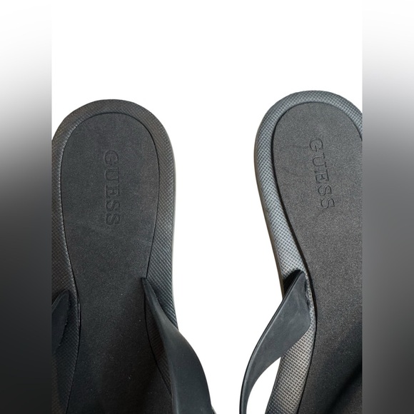 GUESS Black Jelly Bow Flip Flops Sandals with Rhinestone Detail Size 41 (US 10) - Picture 2 of 4